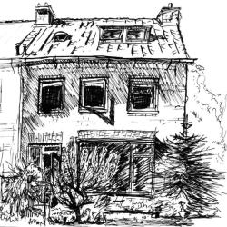 Marker sketch of a house