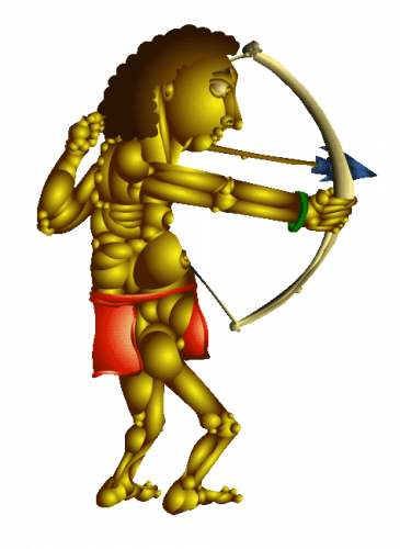 Hunter with bow and arrow
